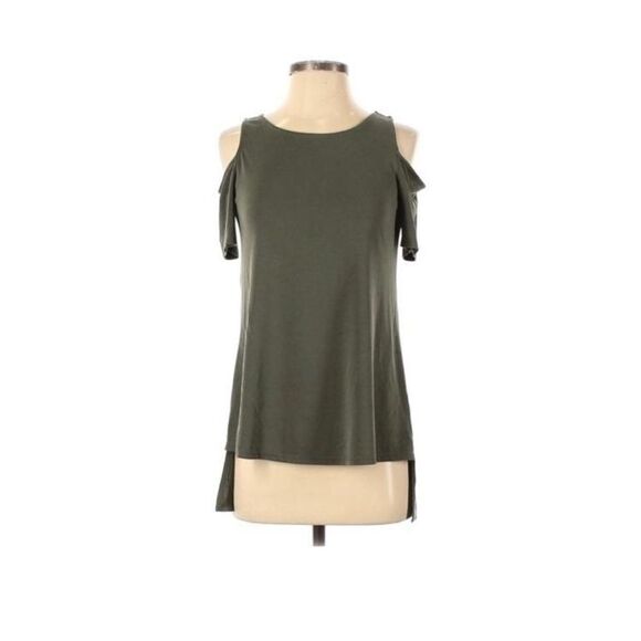 Ten Sixty Sherman Cold Shoulder Top Blouse Small Olive Green Modal - Picture 1 of 4